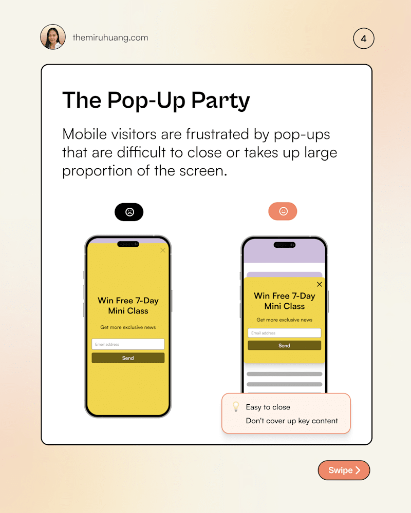 Cover image for 6 Common Mobile Website Mistakes - LinkedIn Carousel