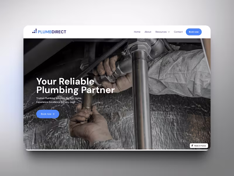 Cover image for Framer Development for a Local Plumbing Business