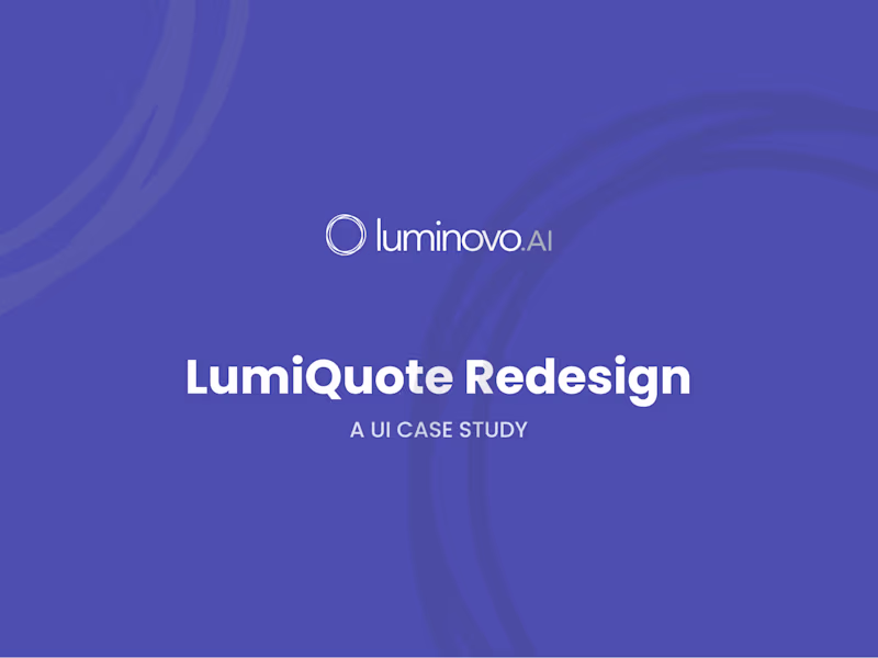 Cover image for Redesign of LumiQuote Sourcing Module