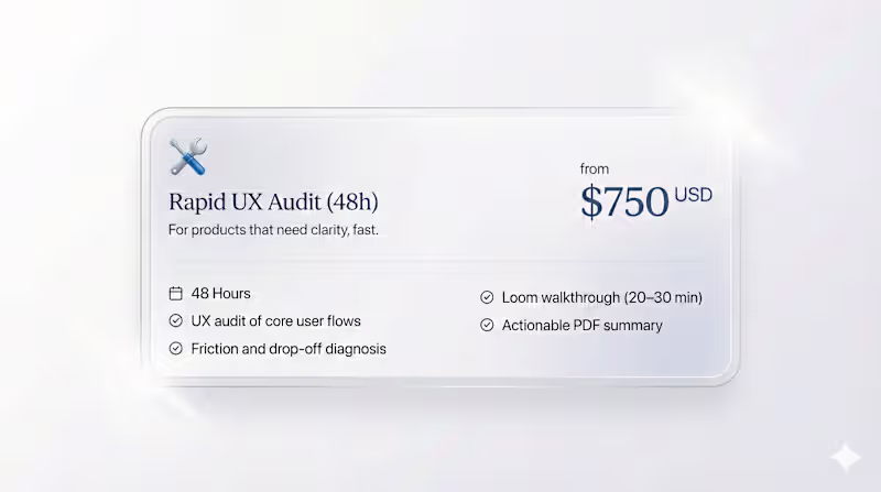 Cover image for  Rapid UX Audit (48h)