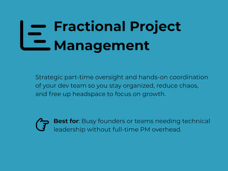 Cover image for Fractional Project Management for Busy Founders and Teams