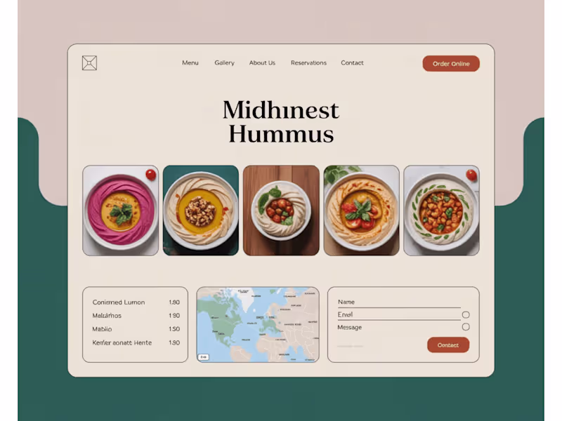 Cover image for Modern Restaurant Website – Mummus Hummus