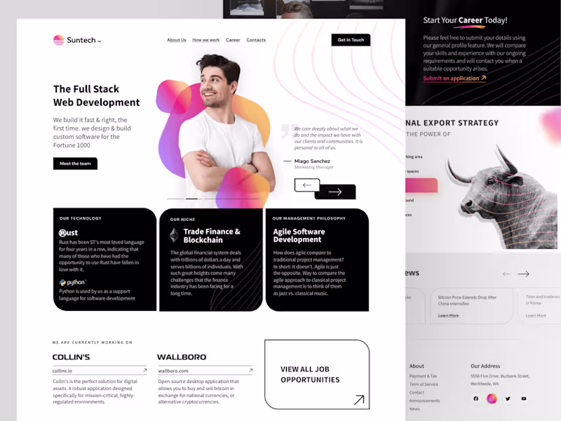 Cover image for SunTech Landing Page Design