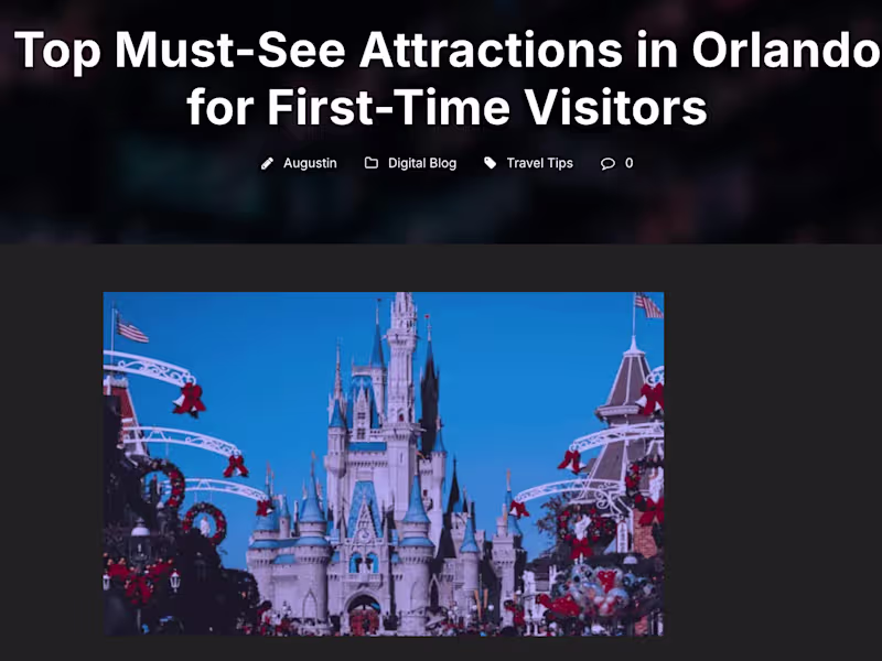 Cover image for Orlando First-Time Visitor's Guide