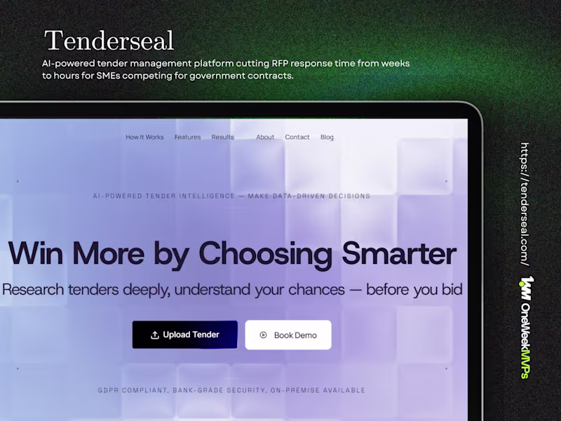 Cover image for Tenderseal - AI-Driven Tender Management Platform Development