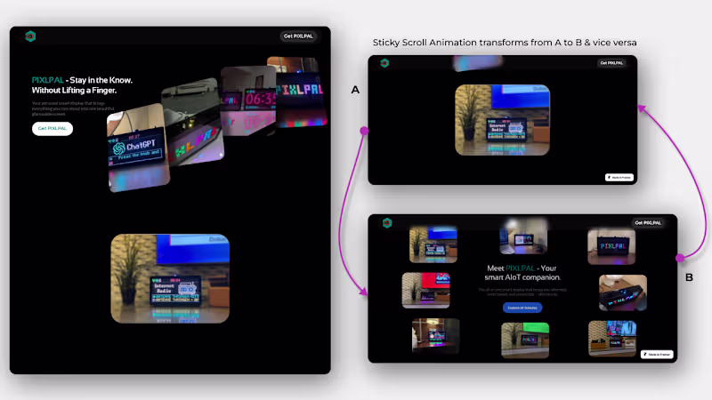 Cover image for Framer Site with Sticky Scroll Animation (Alt PIXLPAL on Framer)