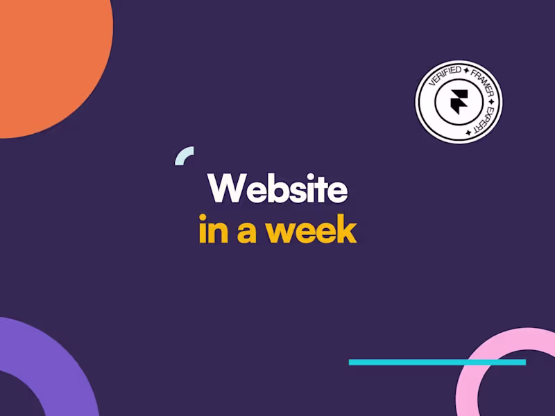 Cover image for Framer Website in a Week