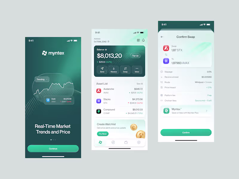 Cover image for Myntex - DeFi App Design