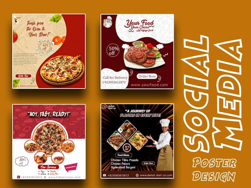 Cover image for I create Foods Business Social media Poster design.