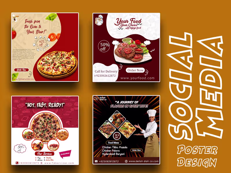 Cover image for I create Foods Business Social media Poster design.