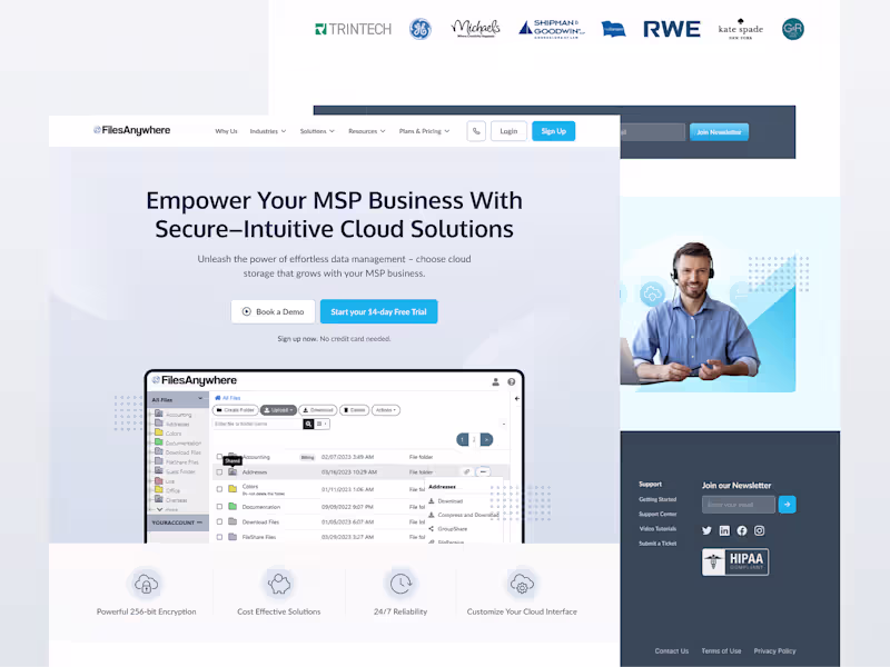 Cover image for Cloud Storage Website Redesign ⎯ FilesAnywhere 🎯