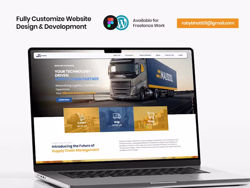 Cover image for Mausool Truck Shipment Website