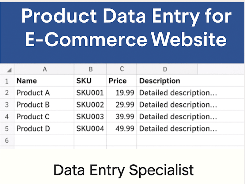 Cover image for Product Catalog Data Entry for E-Commerce Site