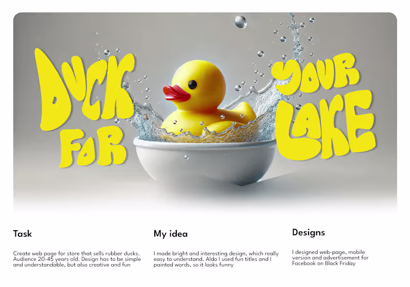 Cover image for Landing for store that sells rubber ducks