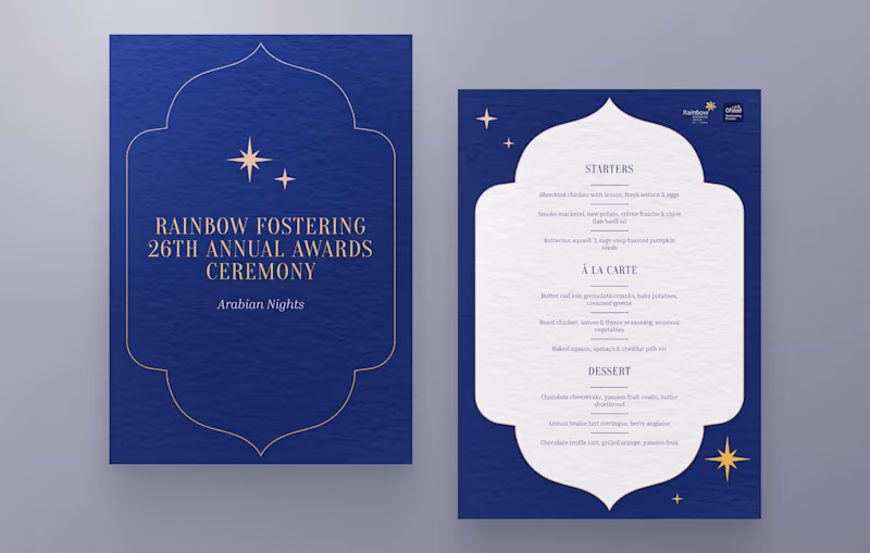 Cover image for Rainbow Fostering Annual Awards Night 2024 Design