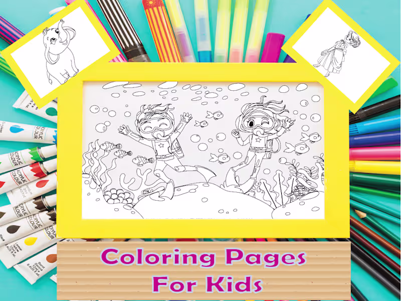 Cover image for I will design children coloring books and pages illustration