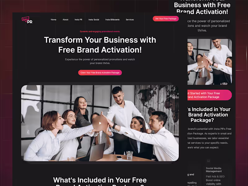 Cover image for Insta PR - Landing Page