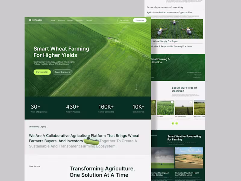 Cover image for A modern agriculture landing page