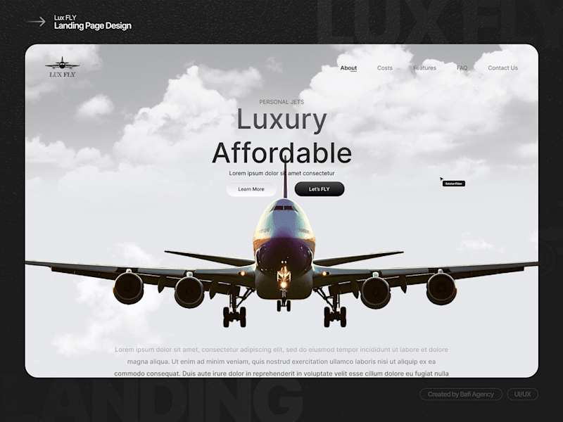 Cover image for Lux FLY Landing Page Design