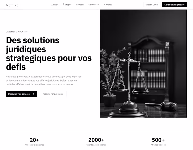 Cover image for LAWYERS-SENSES (https://cabinet-nomikoi.fr) | Landing & Back...