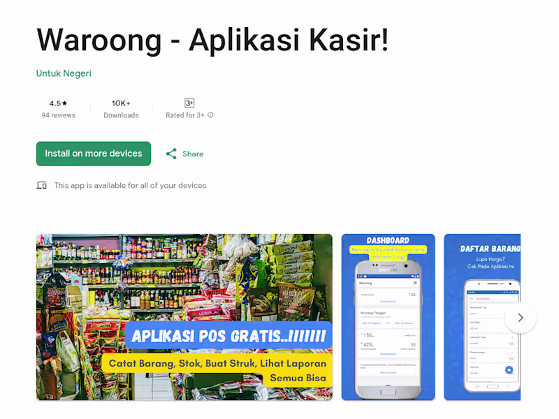 Cover image for Waroong - Aplikasi Kasir! - Apps on Google Play