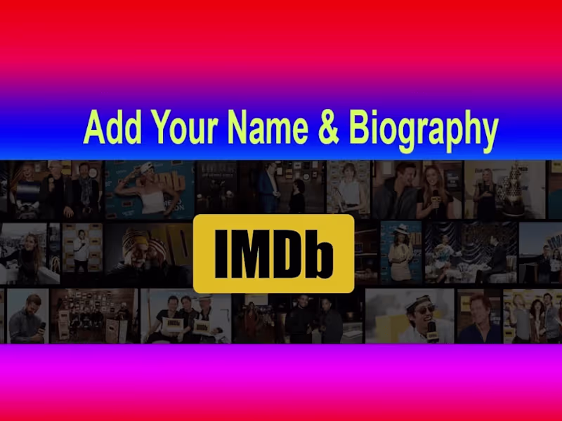Cover image for I will create and update an IMDB page for any individual