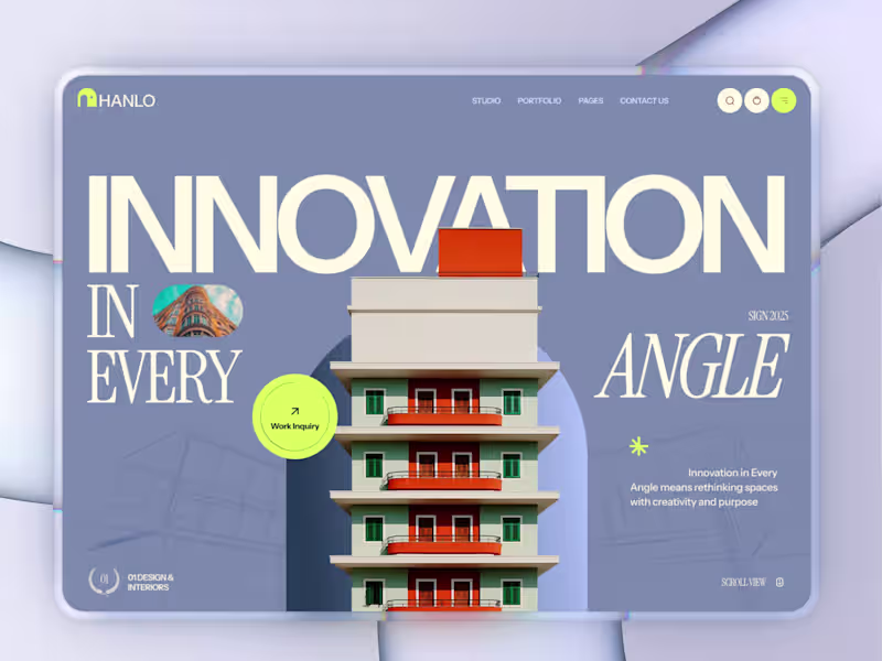 Cover image for Innovation in Every Angle | Architectural Landing Page Design