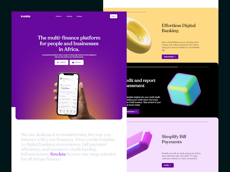Cover image for Kredete website redesign