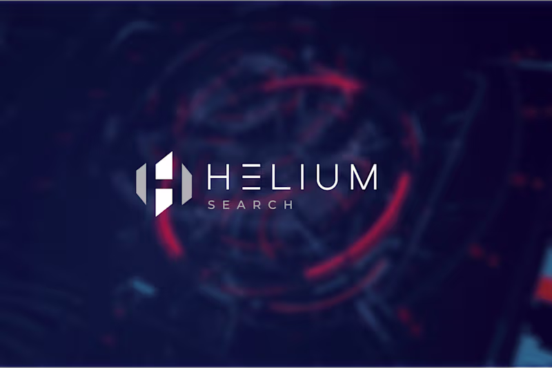 Cover image for A futuristic identity built for Helium Search. Clean geometr...