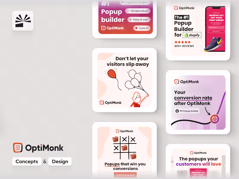 Cover image for Ad Concepts + Designs for OptiMonk