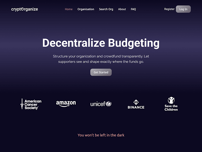 Cover image for CryptOrganise Web design