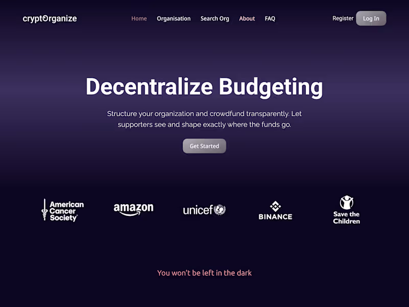 Cover image for CryptOrganise Web design