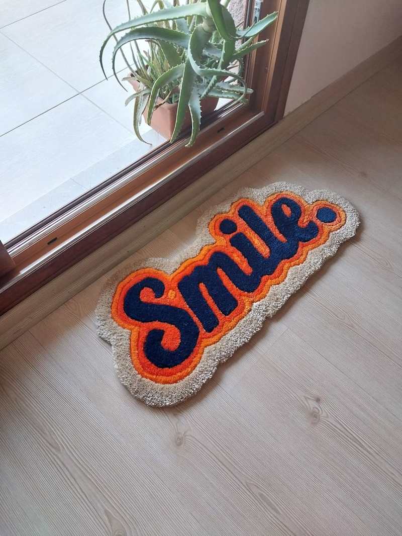 Cover image for Smile Fluffy Tufted Rug / %100 HANDMADE