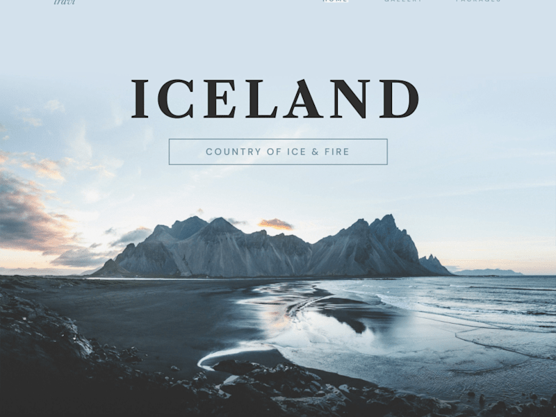 Cover image for Iceland Travl Landing Page Concept