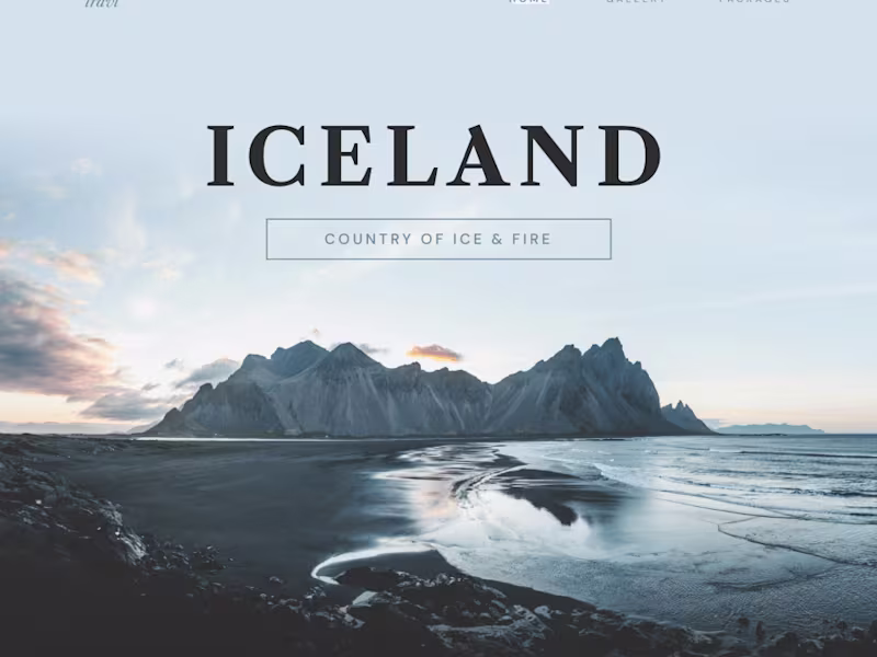 Cover image for Iceland Travl Landing Page Concept