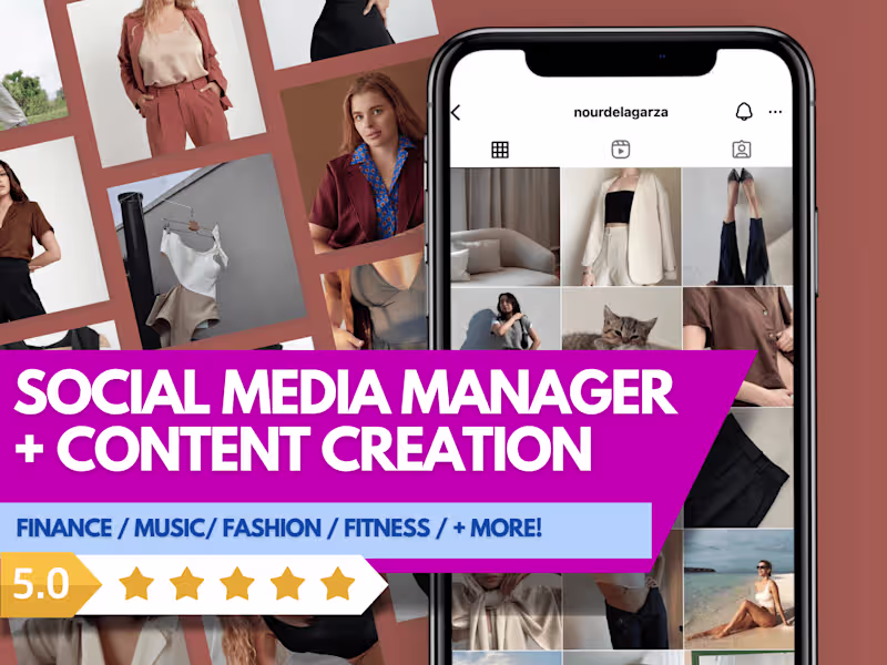 Cover image for SOCIAL MEDIA MANAGEMENT - INSTAGRAM/TIKTOK/YOUTUBE/LINKEDIN