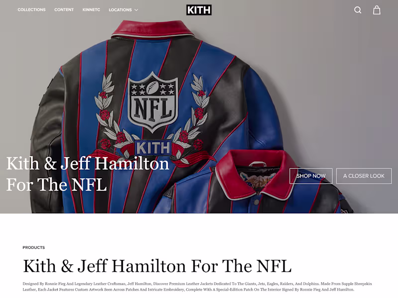 Cover image for KITH x NFL - Website Redesign Concept 🏈
