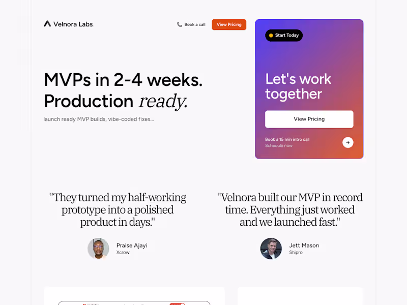 Cover image for I build MVPs in 2-4 weeks.