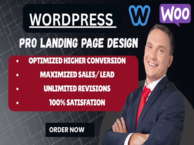 Cover image for I will design wordpress landing page one page and sale funnel