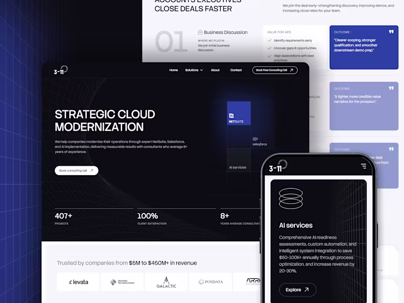 Cover image for Enterprise Website Redesign for 3-11 Cloud Consulting