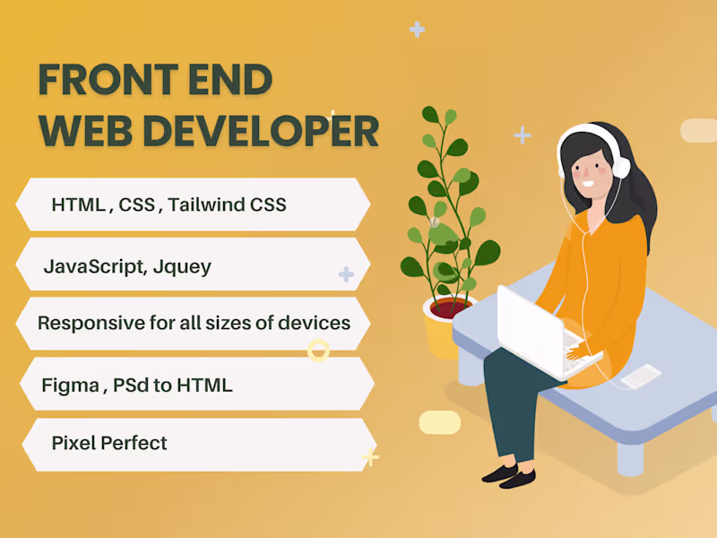 Cover image for Frontend end Website development | Figma to HTML