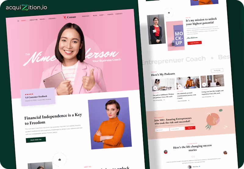 Cover image for Consan Coaching – Kajabi Website The Brief Consan needed a K...