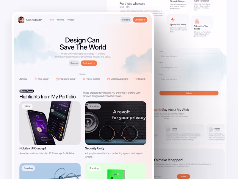 Cover image for Portfolio Framer Webstie
