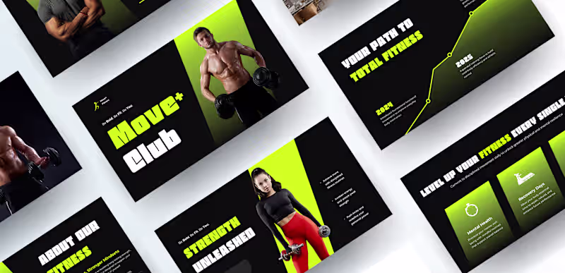 Cover image for Move+ Fitness Pitch Deck Design | Startup Presentation