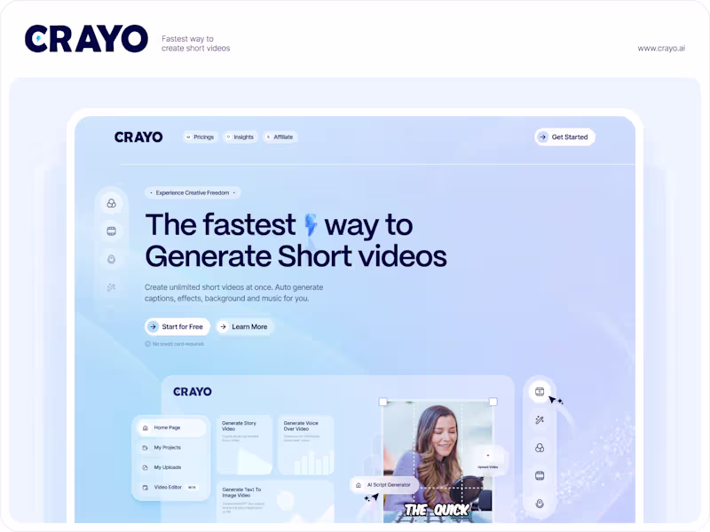 Cover image for ✧ Crayo AI (Design + Development)