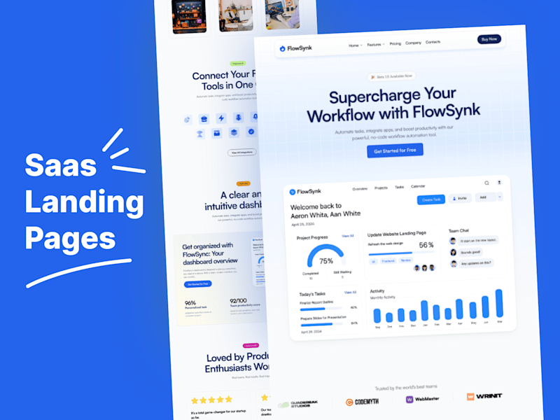 Cover image for FlowSynk – Framer SaaS Website Template