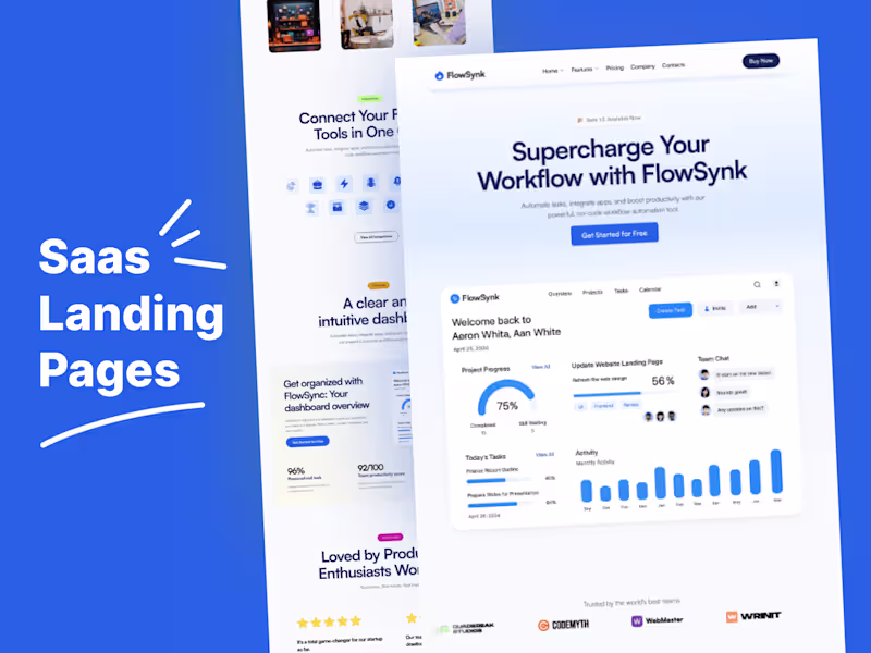 Cover image for FlowSynk – Framer SaaS Website Template
