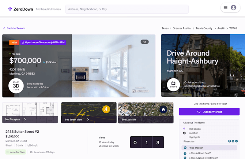 Cover image for ZeroDown Listings Page