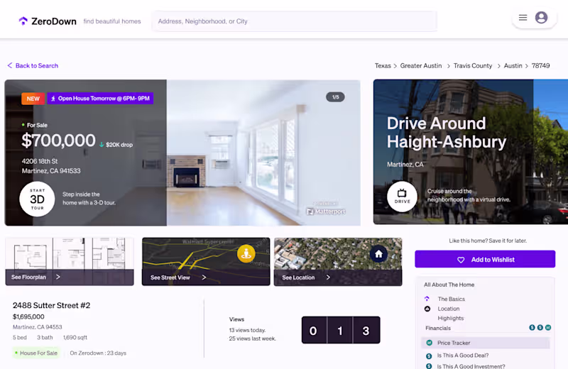 Cover image for ZeroDown Listings Page