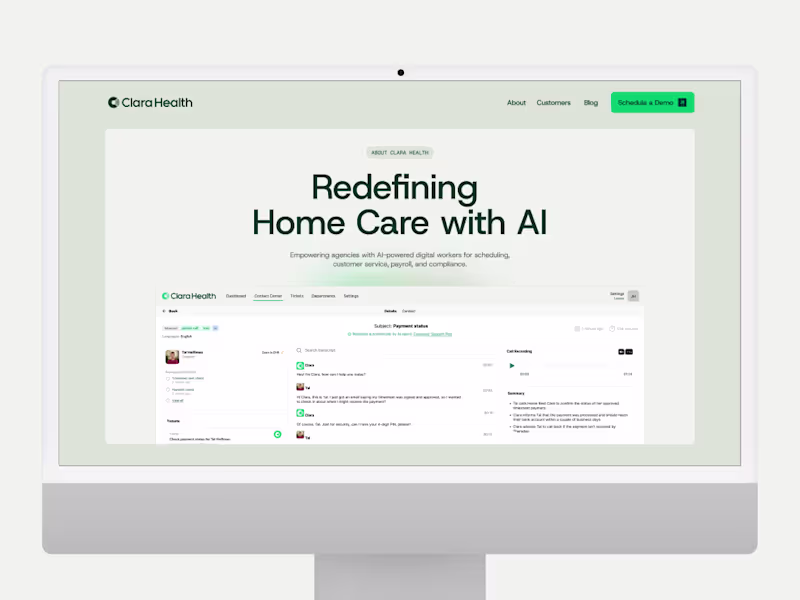 Cover image for Clara Health AI Platform - Web Design